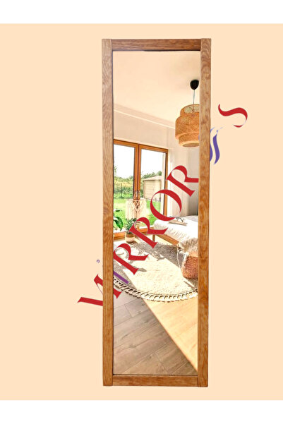 MİRRORSS Tütün renk ahşap çerçeve Duvar hol boy ayna (121x37)