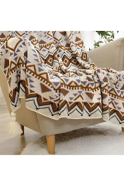 COOYA Knitted Throw Blanket, Soft Warm Cozy Light Weight For Travelling In All Season