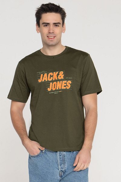 Jack & Jones Men's Chest Logo Printed 100% Cotton T-Shirt - Stars