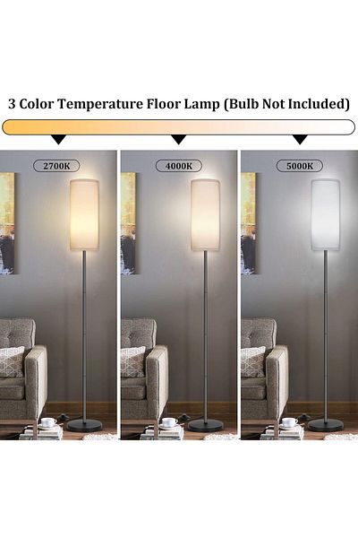 COOYA Floor Lamps, 61" Modern with Foot Switch and 3 Colors, Standing Lamps for Living Room Bedroom Office