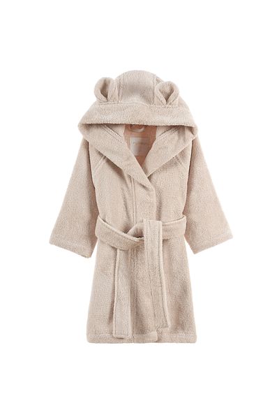 İrya Beige Ion Organic Cotton Children's Bathrobe Tiny Bear