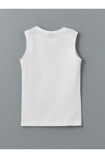 LC Waikiki Lcw Eco White Bicycle Collar Male Child Undershirt