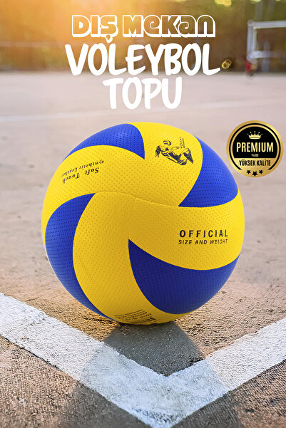 Telvesse Laminated Volleyball Ball - Soft Touch, 8 Panels Yellow-Blue, 280 Grams for Concrete Floor