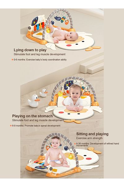 Ma Baby 3 in 1 Baby Play Mat Baby Gym,Funny Play Piano Baby Activity Gym Mat