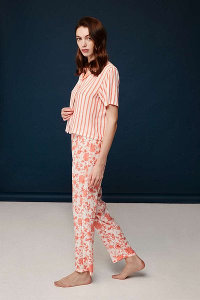 Bonnie Clyde Bonnie&Clyde - Women's Salmon Viscose Pajamas Set Astpls - A3St0.Ra.0.Pl.0U.4S.Km.77025