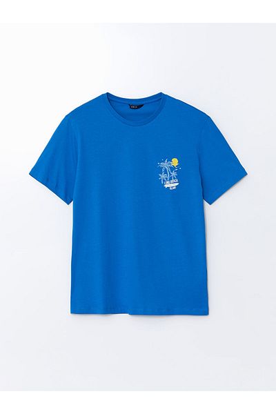 LC Waikiki Tricou pentru bărbați din bumbac pieptănat imprimat cu mânecă scurtă, sezon nou - S5K363Z8