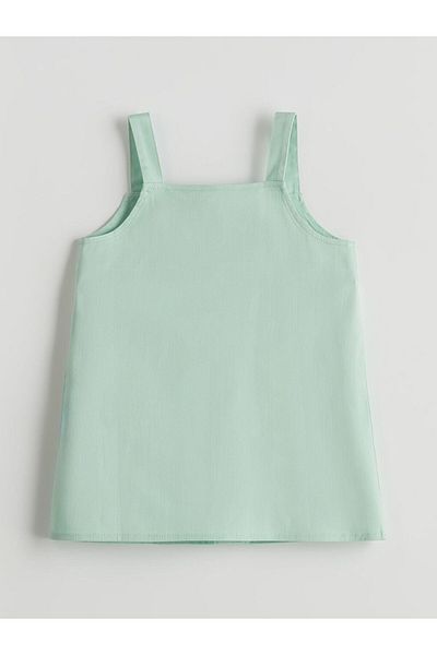 LC Waikiki New Season Square Collar Gabardine Girl's Dress - S5Lg82Z1