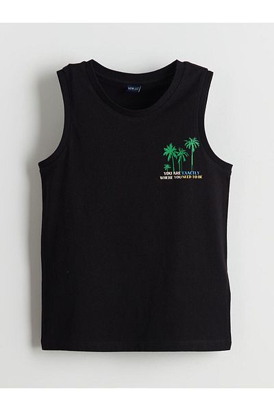LC Waikiki Lcw Eco Black Crew Neck Boys Undershirt