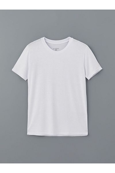 LC Waikiki White Crew Neck Short Sleeve Men's Premium Undershirt