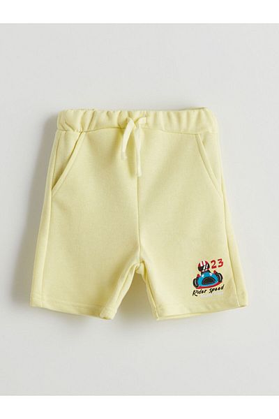 LC Waikiki Lcw Eco Yellow Elastic Waist Printed Boys Shorts