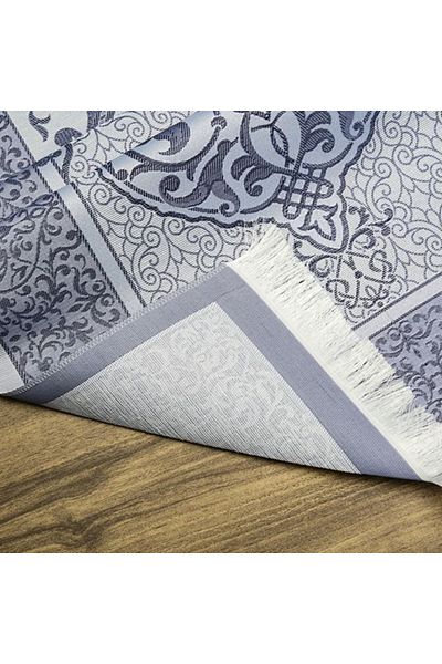 Asyabayrak Vă ne brodem numele pe covorul de rugăciune, cadou personalizat cu nume Covor de rugăciune din tafta din mătase Nur Baby Blue