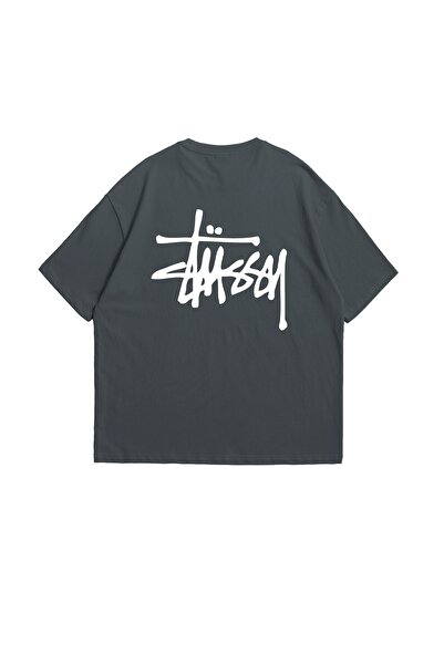 Sekizbiraltı Unisex Oversize Smoked Tshirt - S. Κείμενο τυπωμένο