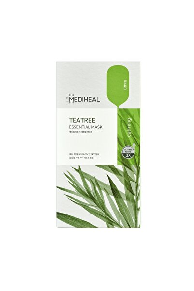 Mediheal Korean Teatree Essential Mask, Infused With Teatree Active, Calming, 10's, 25 ml