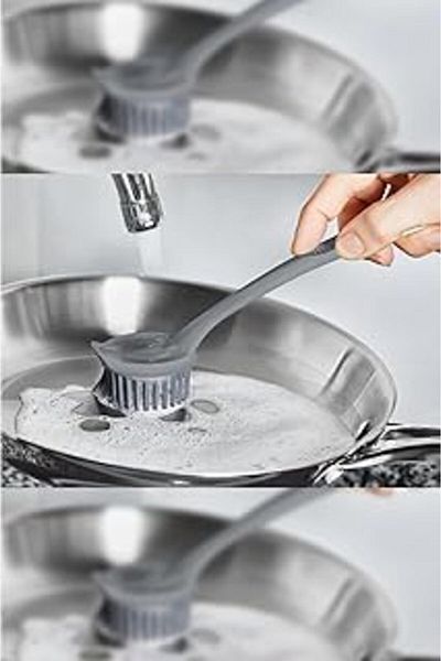 isgstore Main Shop Silicone Multi-Purpose Washing and Cleaning Brush Anthracite Color M-155