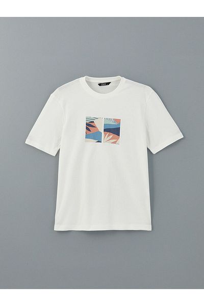 LC Waikiki Мъжка тениска от пениран памук с щампа с кръгло деколте XSIDE