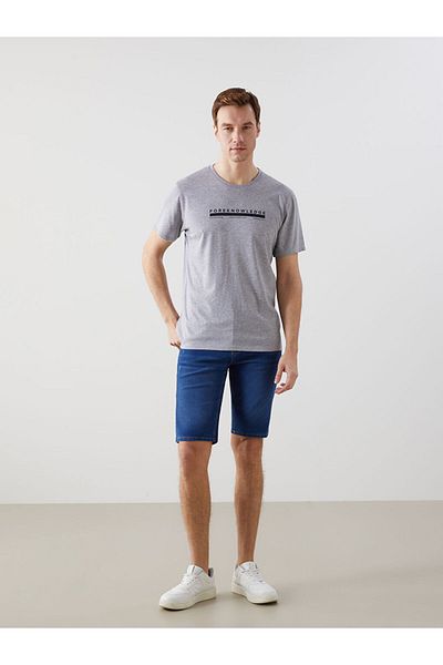 LC Waikiki New Season Crew Neck Short Sleeve Printed Combed Cotton Men's T-Shirt - S5Jq03Z8