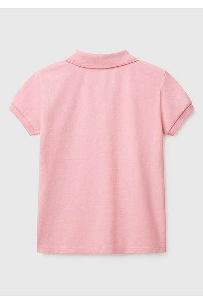 United Colors of Benetton Κοριτσίστικο μπλουζάκι πόλο με ροζ λογότυπο