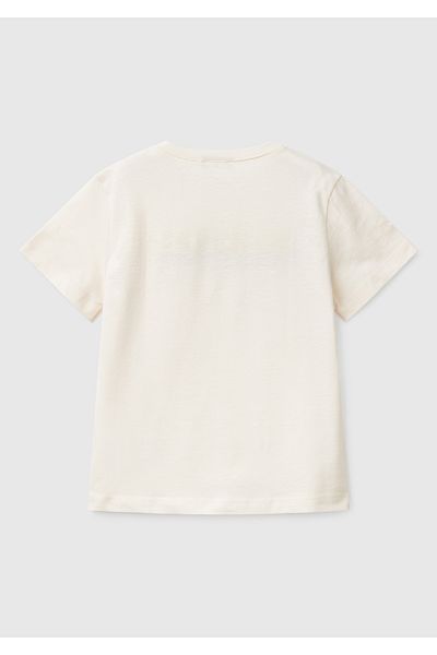 United Colors of Benetton Tricou cu imprimeu Ecru Benetton pentru băiat