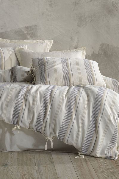ZEBRA CASA Bari 100% Cotton Double Natural Duvet Cover Set