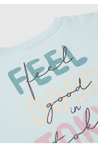 United Colors of Benetton Κοριτσίστικο μπλουζάκι με γυαλιστερό γυαλιστερό νερό με στάμπα