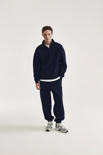 YAKAMEL Ανδρικό σετ φόρμας μεγάλου μεγέθους με μισό φερμουάρ και ψηλό γιακά, ...