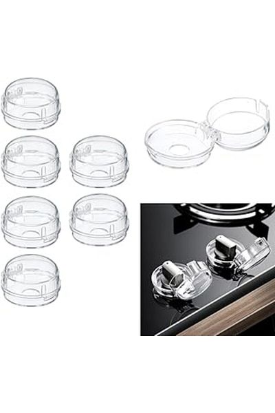 TRENDMEN Heat Resistant Plastic Cooker Oven Gas Knob Protector Knob Lock Safety Assembly