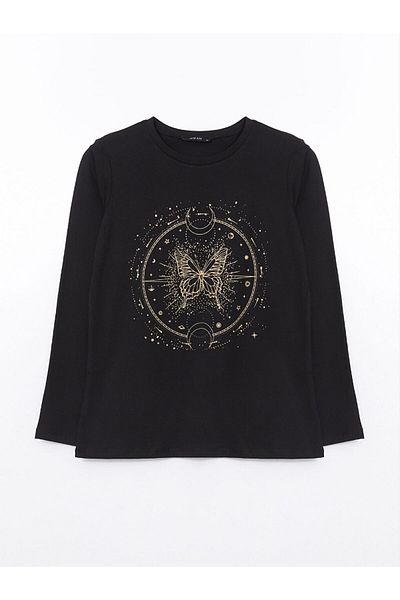 LC Waikiki Νέα σεζόν γυναικείο μπλουζάκι με στάμπα Crew Neck - S5KU35Z8