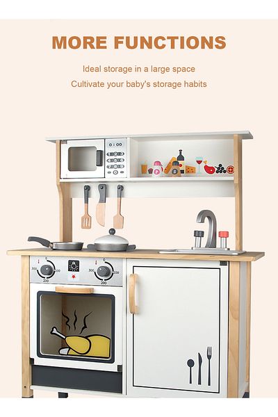 Ma Baby Pretend Play Kitchen for Toddlers with Realistic Design