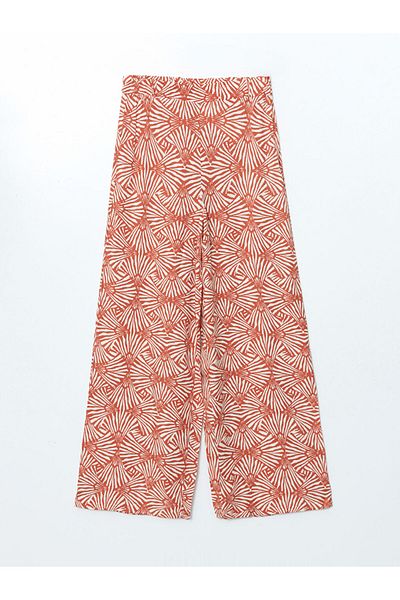 LC Waikiki New Season Patterned Women's Trousers with Elastic Waist - S5M338Z8