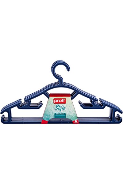 AKDC Proff Clothes Hanger 6Pcs Set L(21Cm) Xw(41Cm) Xh(1Cm) Blue