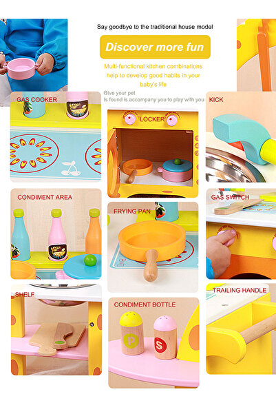 Ma Baby Pretend Play Kitchen for Toddlers with Realistic Design