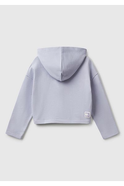United Colors of Benetton Суитшърт с качулка и релакс кройка с лого на гърба и лилав цвят