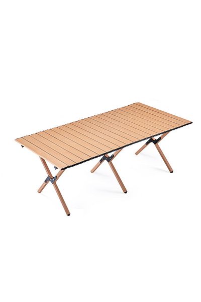 ETG Simple and Portable Carbon Steel Egg Roll Table Folding Table for 6 People, Suitable for Camping
