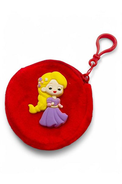 GALATA GIFT Портфейл за момиче, мини портмоне за монети вътре в чантата, аксесоар за чанта с фигурка на принцеса, цветна, 9 см