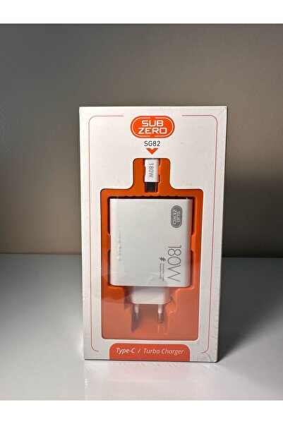 Subzero 180w Type-c Pd Kablolu Sg82 Turbo Ev Tipi Şarj Aleti Salise Gösterir