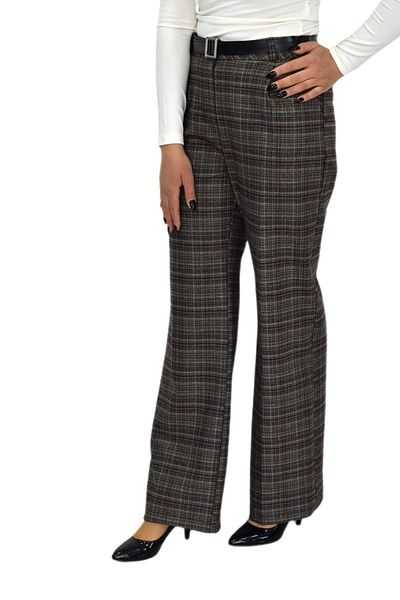 Yare Women's Plaid Pleated Loose Fabric Pants Bgl-St04233