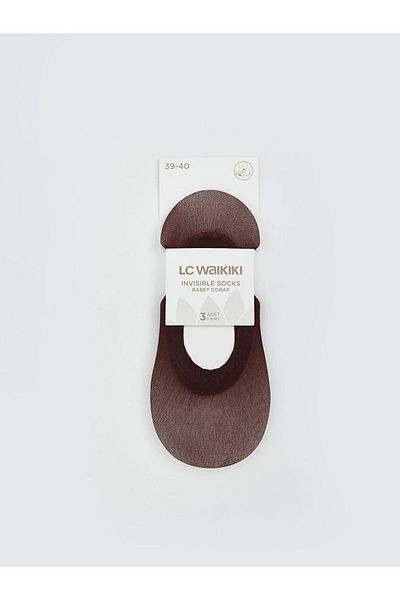 LC Waikiki Дамски чорапи тип балерина LCW DREAM, кафяви, 3 чифта