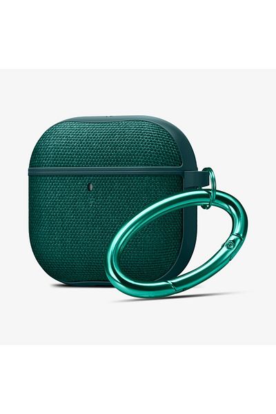 Spigen Urban Fit for AirPods 4 case cover (2024) Premium Fabric with Carabiner - Midnight Green