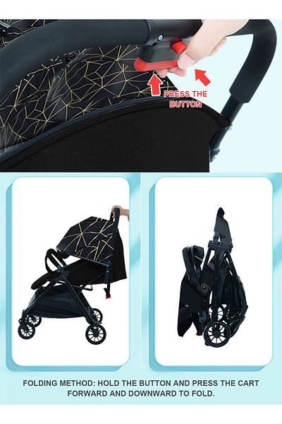 Ma Baby Auto Baby Stroller, Can Sit And Lie, Lightweight Single Stroller,Portable Pram