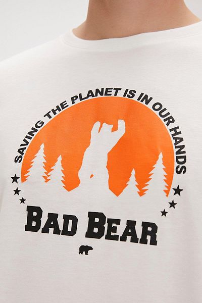 Bad Bear Men's White T-Shirt Re - Planet - 24.01.07.049