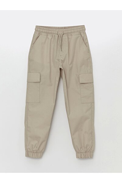 LC Waikiki LCW Kids Бежови панталони с еластична талия за момчета