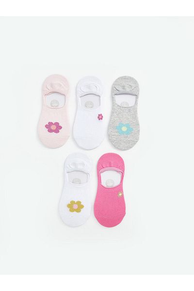 LC Waikiki Lcw Dream Pink Floral Girl's Ballerina Socks 5-Pack