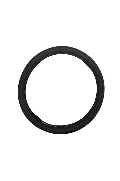 Generic Universal Leather Steering Wheel Cover – Black, Anti-Slip, 35-40cm, Comfortable Grip