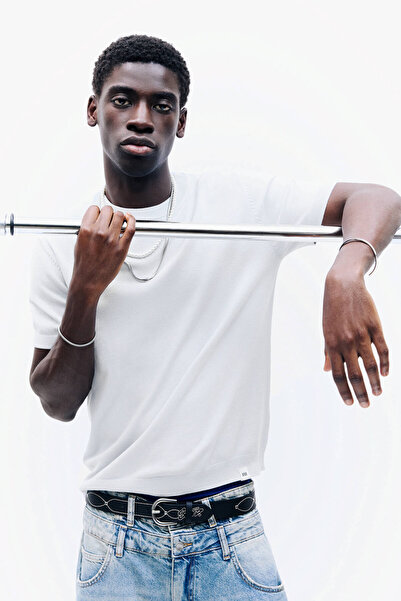 Pull & Bear Kısa kollu triko t-shirt