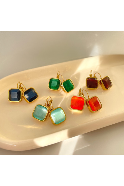 nerora Vintage Brown Rhinestone Anti Tarnish Steel Earrings