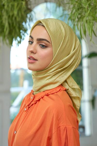 İpekhan Φουλάρι από λινό και μετάξι με απλό σχέδιο - 10100-02