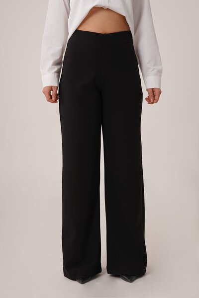 Hipo Trend Штани з широкими штанинами та бічною блискавкою, чорні