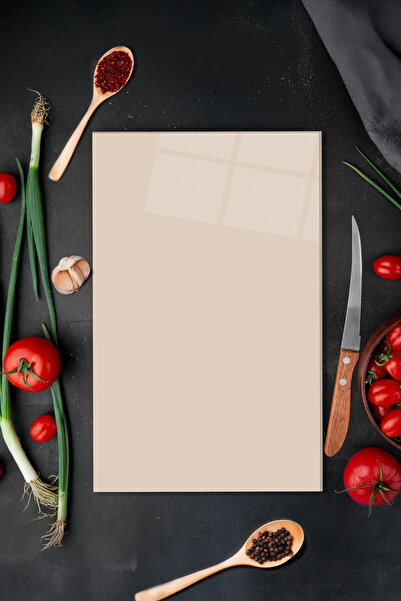 Vitrovelo Cream Beige Color Glass Cutting Board, Heat-Resistant, Scratch-Free...