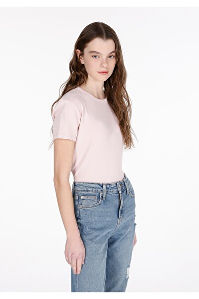 Colin's Tricou roz cu mânecă scurtă pentru femei Slim Fit