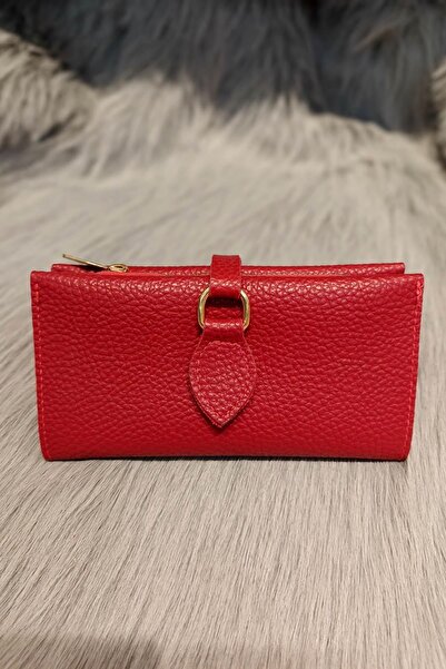 Eswomes محفظة أمامية ناعمة باللون الأحمر